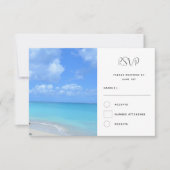 Beautiful Turquoise Tropical Beach Wedding RSVP Kaartje (Voorkant)