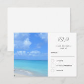 Beautiful Turquoise Tropical Beach Wedding RSVP Kaartje (Voorkant / Achterkant)