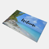 Beautiful Turquoise Tropical Beach Welcome Deurmat (Schuin)