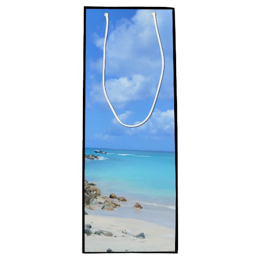 Beautiful Turquoise Tropical Beach  Wijn Cadeautas (Voorkant)