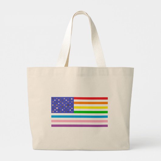 Beautiful USA FLag  Large Tote Bag (Achterkant)