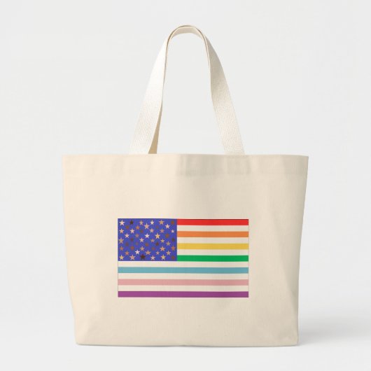 Beautiful USA FLag  Large Tote Bag (Voorkant)