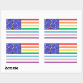 Beautiful USA Flag Rectangular Sticker (Vel)