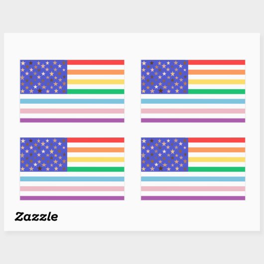 Beautiful USA Flag Rectangular Sticker (Vel)