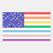 Beautiful USA Flag Rectangular Sticker (Voorkant)
