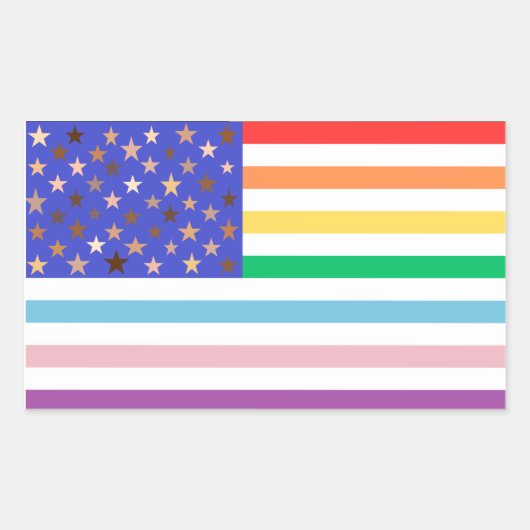 Beautiful USA Flag Rectangular Sticker (Voorkant)