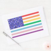 Beautiful USA Flag Rectangular Sticker (Envelop)