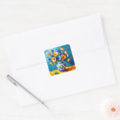 Beautiful Vase of Flowers  Vierkante Sticker (Envelop)