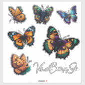 Beautiful vibrant colours Butterfly Set Sticker (Vel)