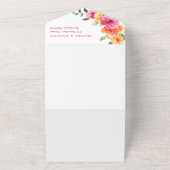 Beautiful Vibrant Pink Floral Wedding All In One Uitnodiging (Buitenkant)