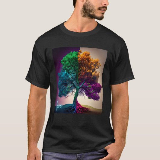 Beautiful Vibrant Tree Nature s Beauty  7 T-shirt (Voorkant)
