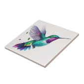 Beautiful Vibrant Watercolor Hummingbird Print Tegeltje (Zijkant)