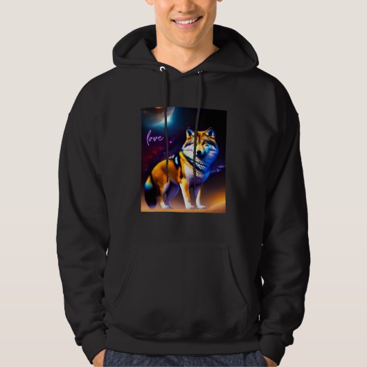 Beautiful Vibrant Wolf Nature s Beauty  1 Hoodie (Voorkant)