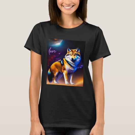 Beautiful Vibrant Wolf Nature s Beauty  1 T-shirt (Voorkant)