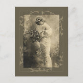 Beautiful Victorian Lady with cut flowers Briefkaart (Voorkant)