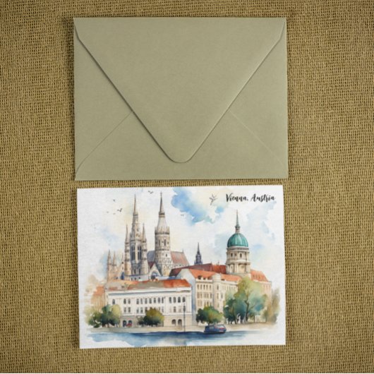 Beautiful Vienna Austria City View Painting Briefkaart