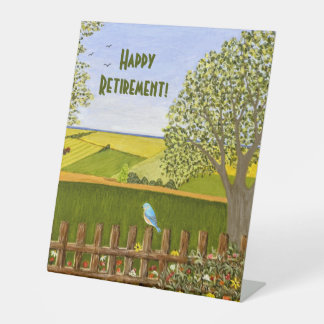 Beautiful View Retirement Reclamebord Met Voetstuk