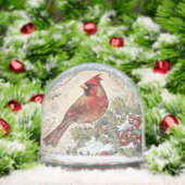 Beautiful Vintage Cardinal Snow Globe Sneeuwbol (Kerstmis)
