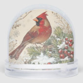 Beautiful Vintage Cardinal Snow Globe Sneeuwbol (Achterkant)
