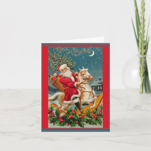 Beautiful Vintage Christmas Classic Retro Card Feestdagen Kaart (Voorkant)