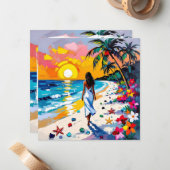 Beautiful Walk on the Beach Notitiekaartje (Voorkant / Achterkant in situ)