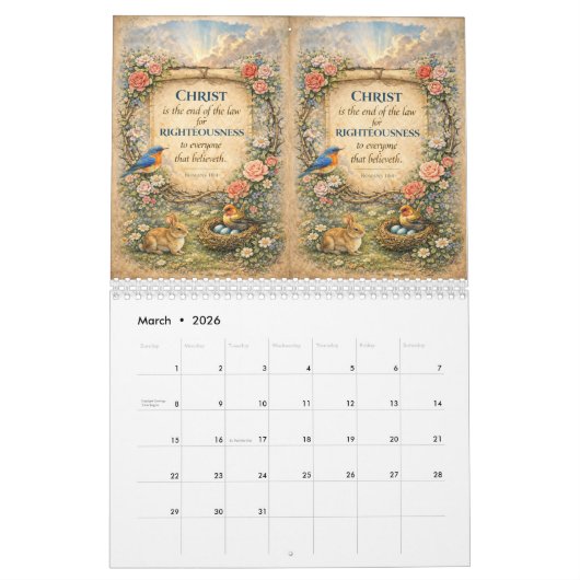 Beautiful Wall Calendar with Scripture Kalender (Mar 2026)