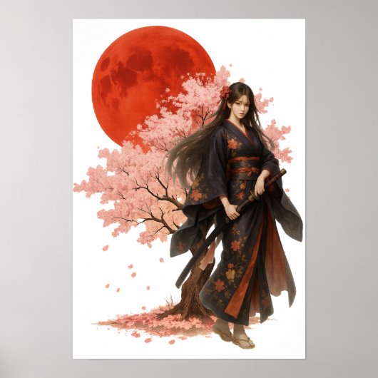 Beautiful Warrior | Oriental Japanese Art Poster (Voorkant)