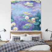 Beautiful Water Lilies Monet Art Canvas Afdruk (Insitu (Slaapkamer))
