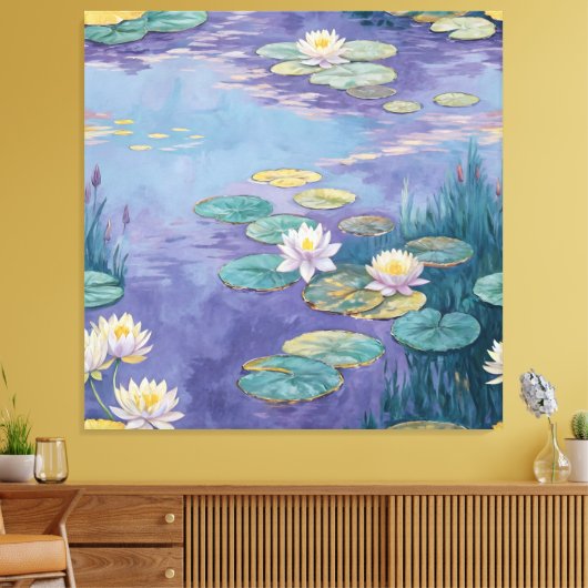 Beautiful Water Lilies Monet Art Canvas Afdruk (Insitu (Woonkamer))