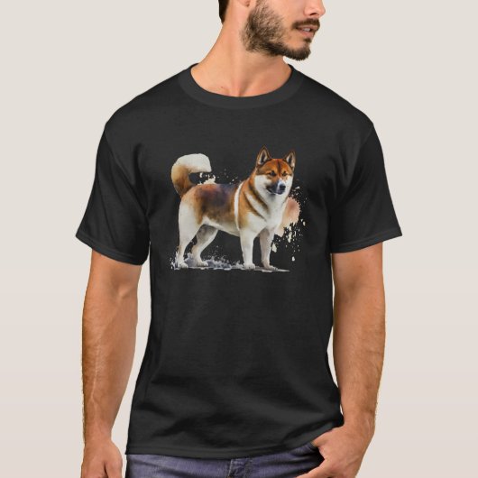 Beautiful Watercolor Akita Portrait T-shirt (Voorkant)