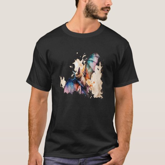 Beautiful Watercolor Bat Portrait T-shirt (Voorkant)