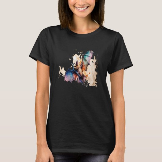 Beautiful Watercolor Bat Portrait T-shirt (Voorkant)