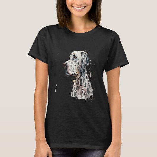 Beautiful Watercolor Dalmatian Portrait T-shirt (Voorkant)