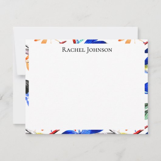 Beautiful Watercolor Dragonfly Pattern Frame Notitiekaartje (Voorkant)