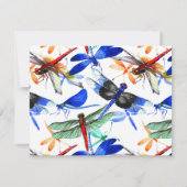 Beautiful Watercolor Dragonfly Pattern Frame Notitiekaartje (Achterkant)
