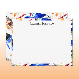 Beautiful Watercolor Dragonfly Pattern Frame Notitiekaartje