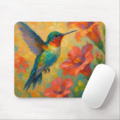 Beautiful Watercolor Hummingbird Mousepad Muismat (Met muis)