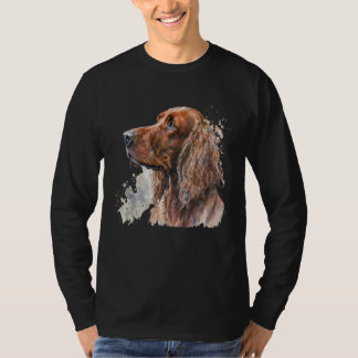 Beautiful Watercolor Irish Setter Portrait T-shirt