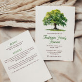 Beautiful Watercolor Oak Tree Family Reunion  Kaart