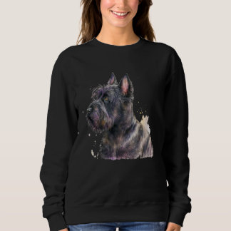 Beautiful Watercolor Scottish Terrier Portrait Trui