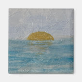 Beautiful Watercolor Sun and Water Square Magnet  (Voorkant)