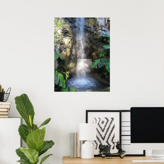 Beautiful Waterfalls In Rain Forest Poster (Thuiskantoor)