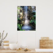 Beautiful Waterfalls In Rain Forest Poster (Keuken)