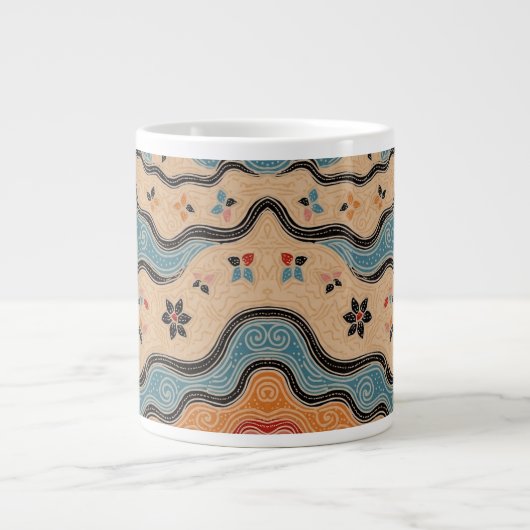Beautiful Wave Batik Specialty Mug Grote Koffiekop (Voorkant)