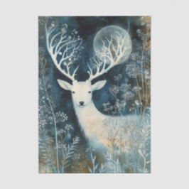 Beautiful White Deer Cyanotype Printing Tissuepapier