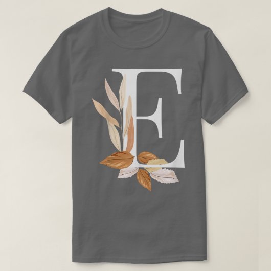 Beautiful White Letter E Fall Autumn Initial Leave T-shirt (Design voorkant)