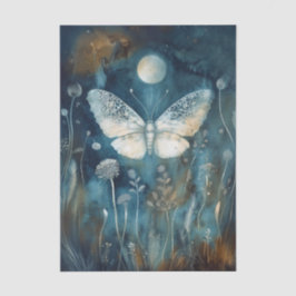 Beautiful White Moth Cyanotype Printing Tissuepapier