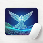 Beautiful White Neon Angel Computer Mousepad Muismat (Met muis)