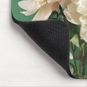 Beautiful White & Pink Peonies On Green Background Muismat (Hoek)