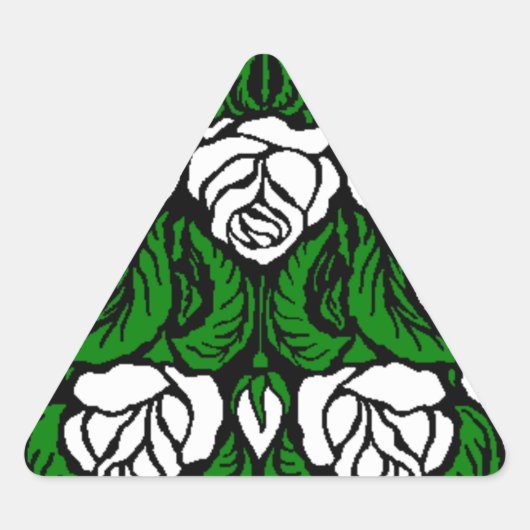 BEAUTIFUL WHITE ROSES TRIANGLE STICKER (Voorkant)